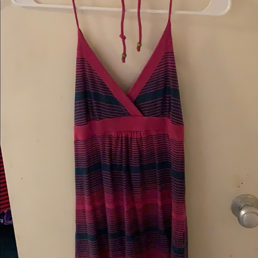 Black and pink halter dress